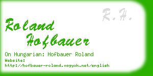 roland hofbauer business card